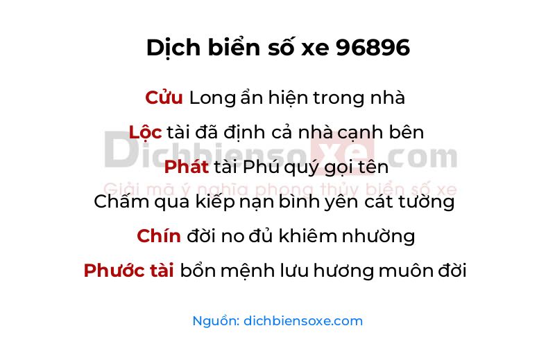 Dịch thơ biển số 96896