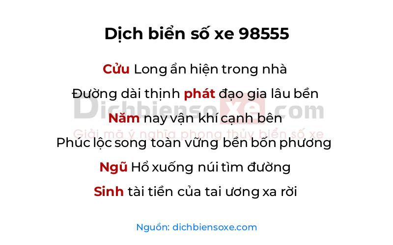Dịch thơ biển số 98555
