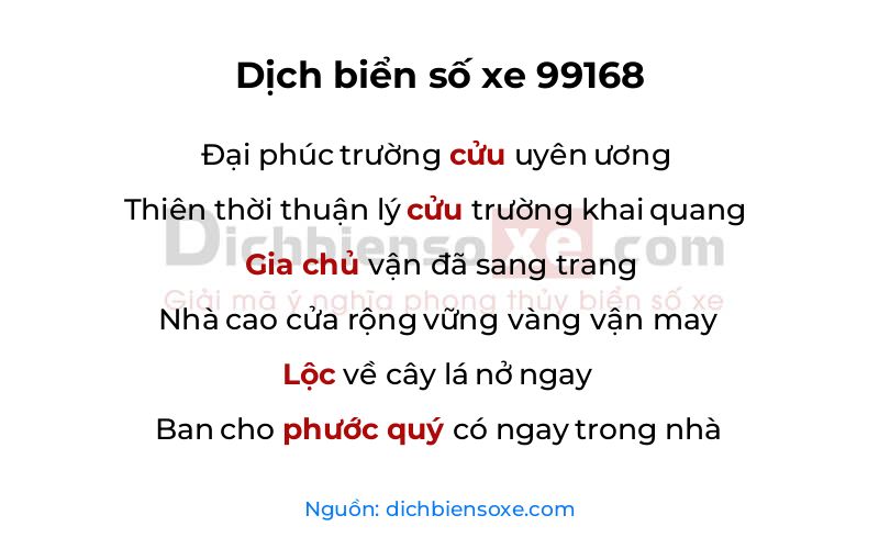Dịch thơ biển số 99168