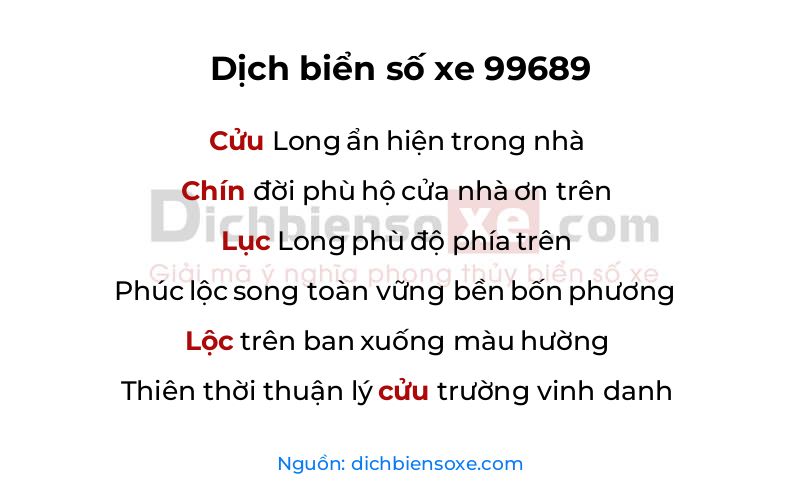 Dịch thơ biển số 99689