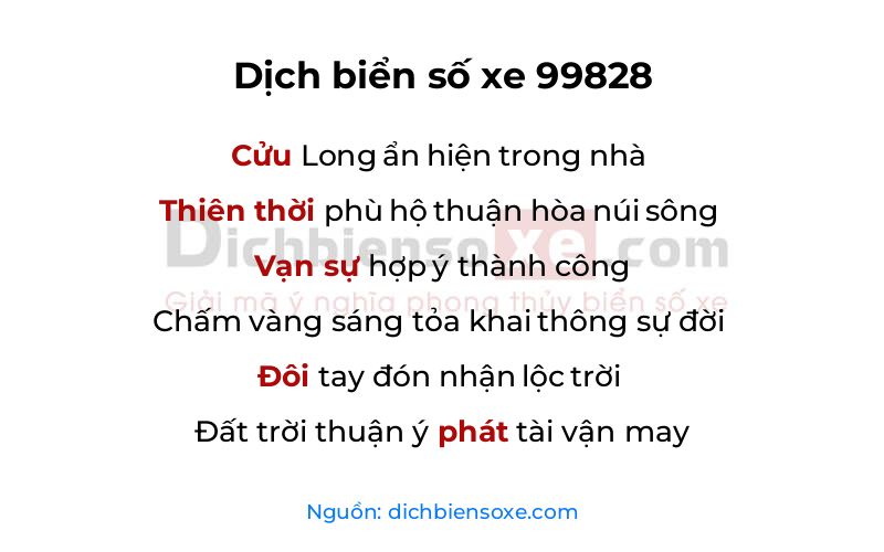 Dịch thơ biển số 99828