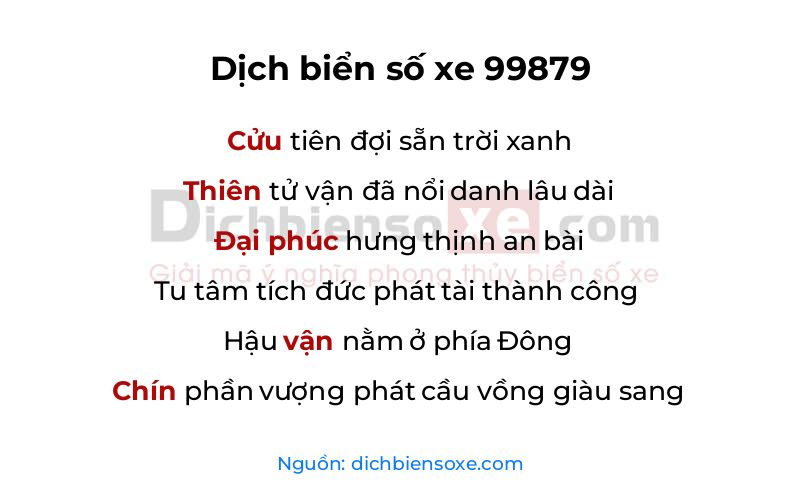 Dịch thơ biển số 99879