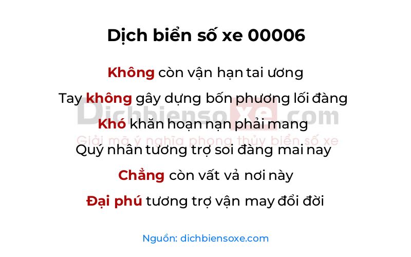 Dịch thơ biển số 00006