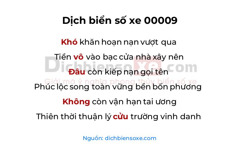 Dịch thơ biển số 00009