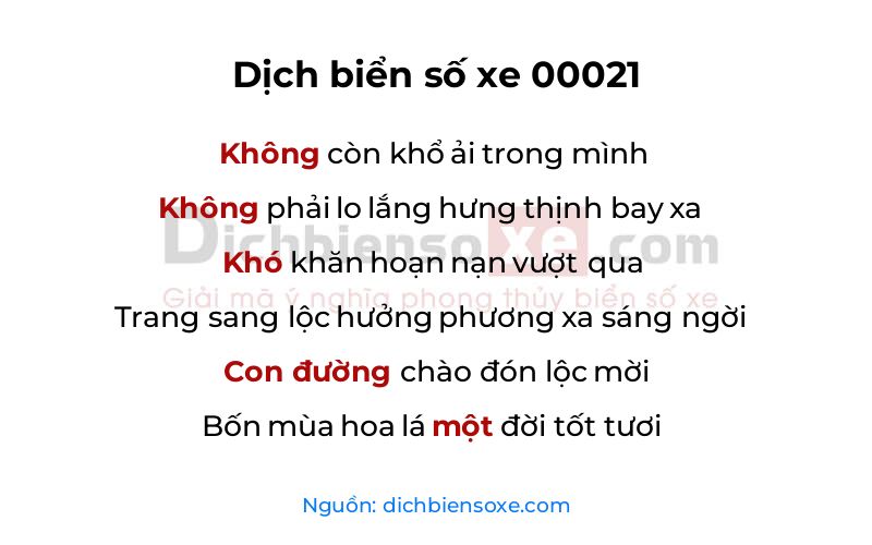 Dịch thơ biển số 00021