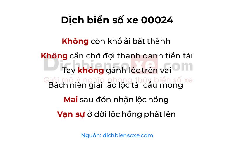 Dịch thơ biển số 00024