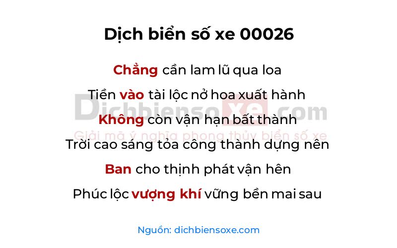 Dịch thơ biển số 00026