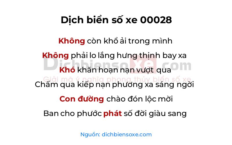 Dịch thơ biển số 00028