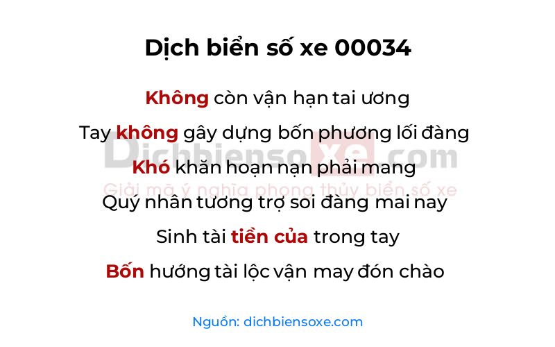 Dịch thơ biển số 00034