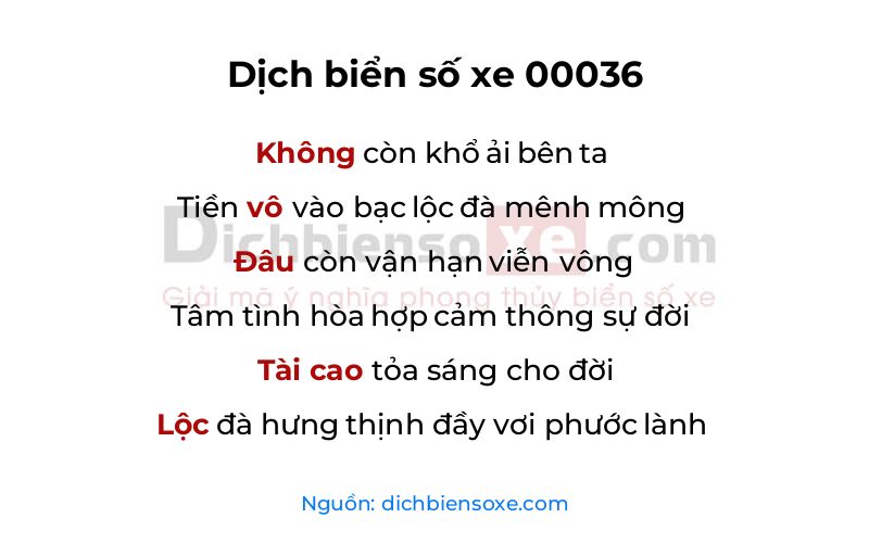 Dịch thơ biển số 00036