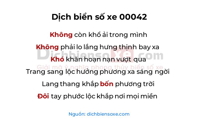 Dịch thơ biển số 00042