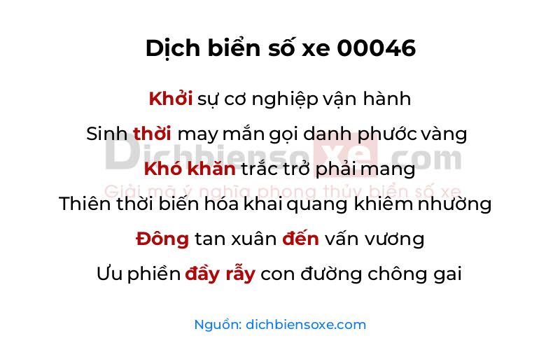 Dịch thơ biển số 00046