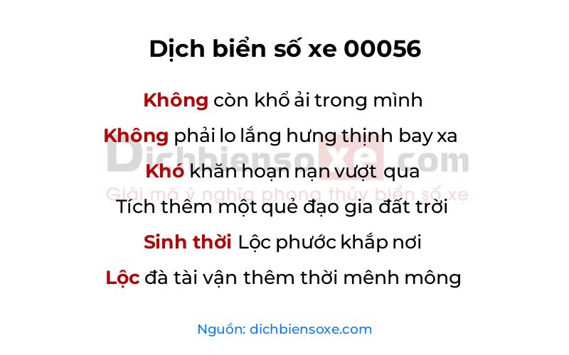 Dịch thơ biển số 00056