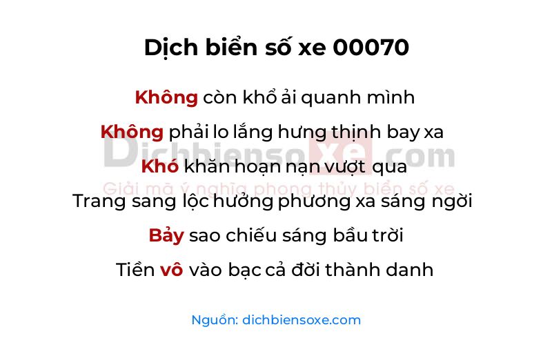 Dịch thơ biển số 00070