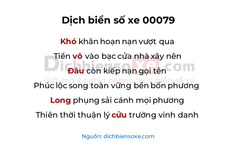 Dịch thơ biển số 00079