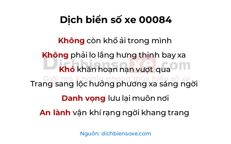 Dịch thơ biển số 00084