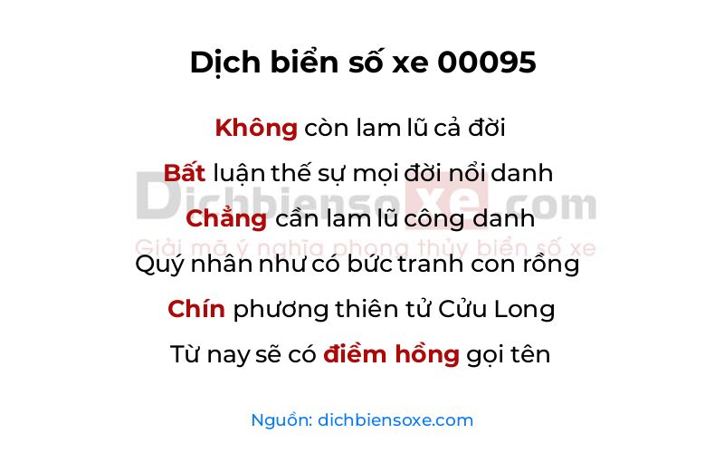 Dịch thơ biển số 00095