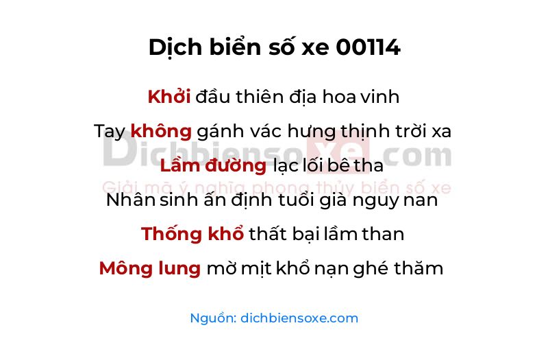 Dịch thơ biển số 00114