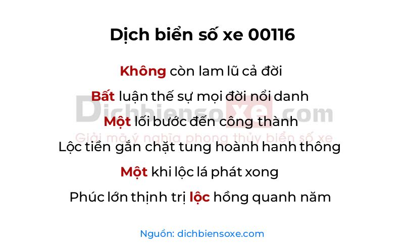 Dịch thơ biển số 00116