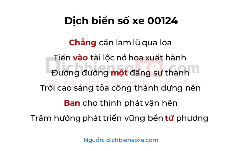 Dịch thơ biển số 00124