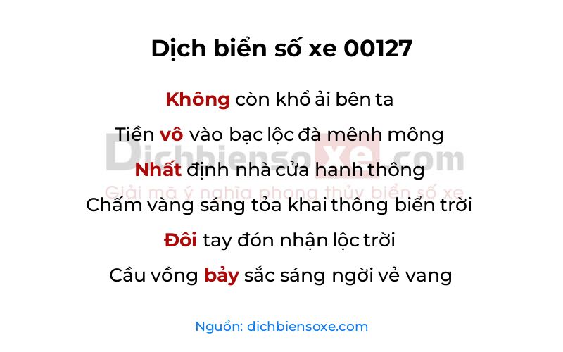 Dịch thơ biển số 00127