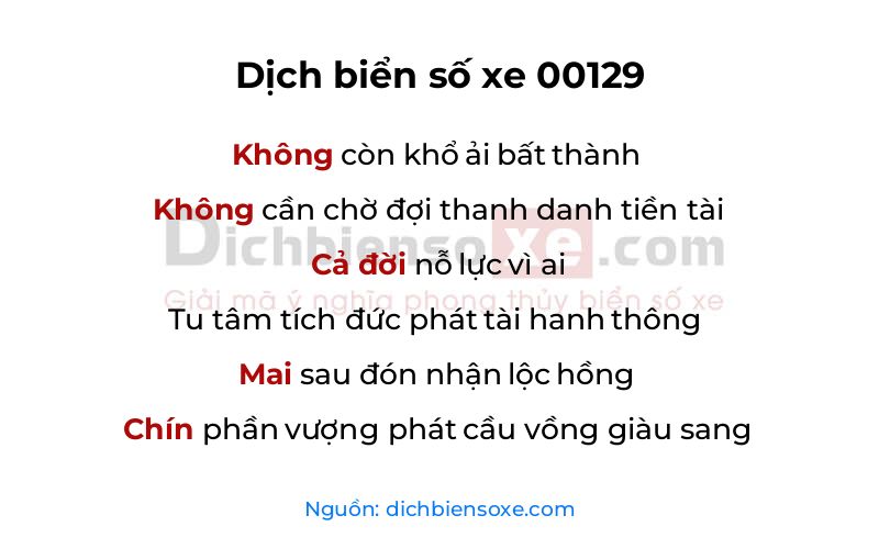 Dịch thơ biển số 00129