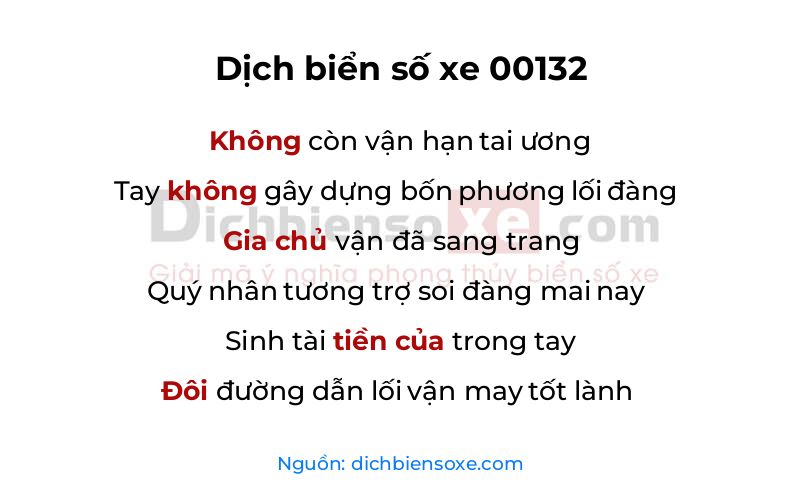 Dịch thơ biển số 00132