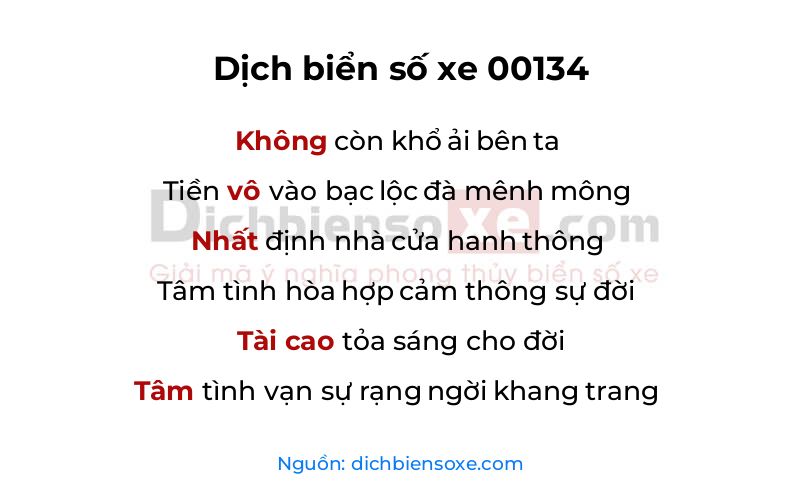 Dịch thơ biển số 00134