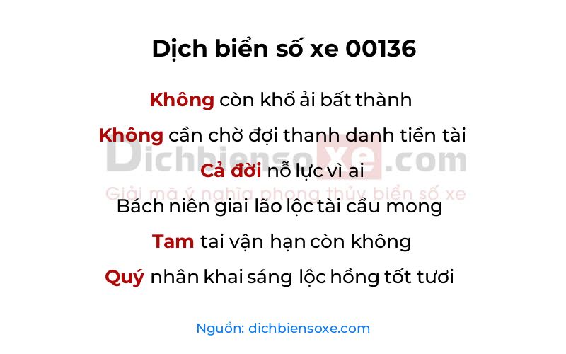 Dịch thơ biển số 00136