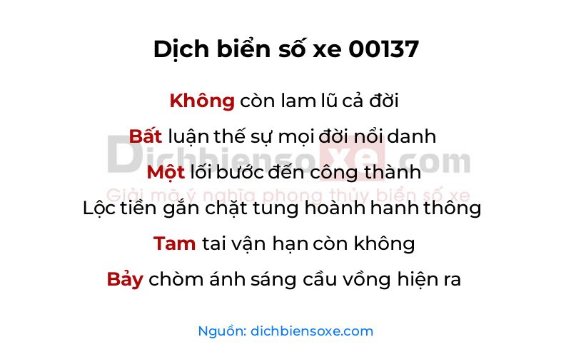 Dịch thơ biển số 00137