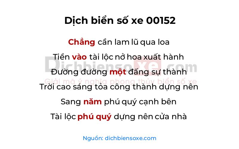 Dịch thơ biển số 00152