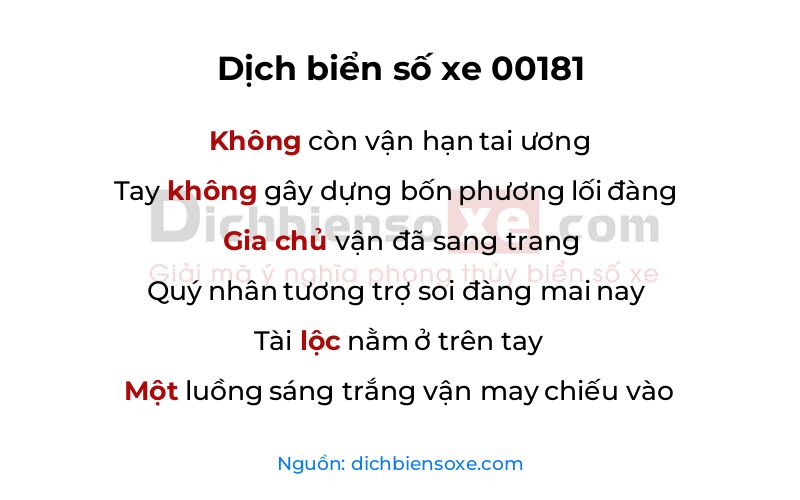 Dịch thơ biển số 00181