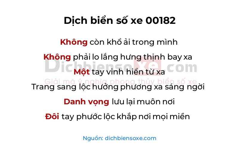 Dịch thơ biển số 00182