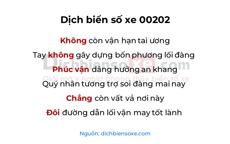 Dịch thơ biển số 00202