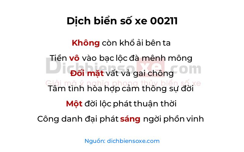 Dịch thơ biển số 00211