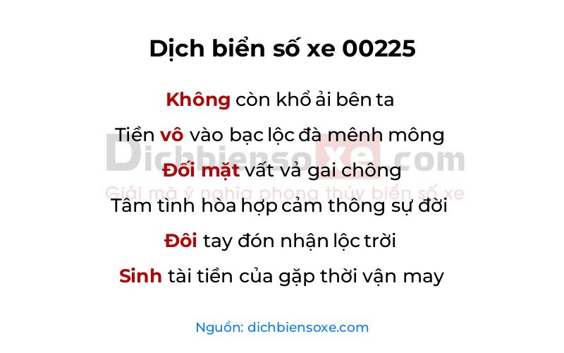 Dịch thơ biển số 00225