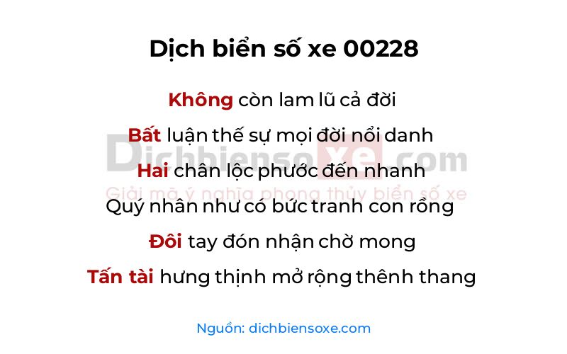 Dịch thơ biển số 00228