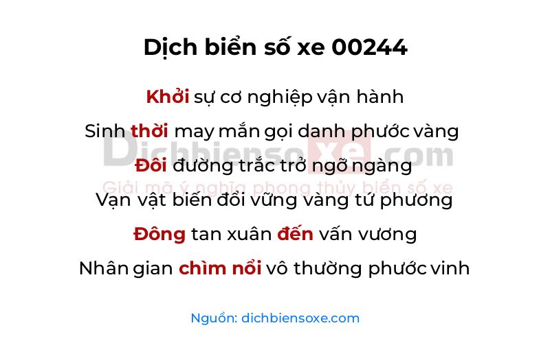 Dịch thơ biển số 00244