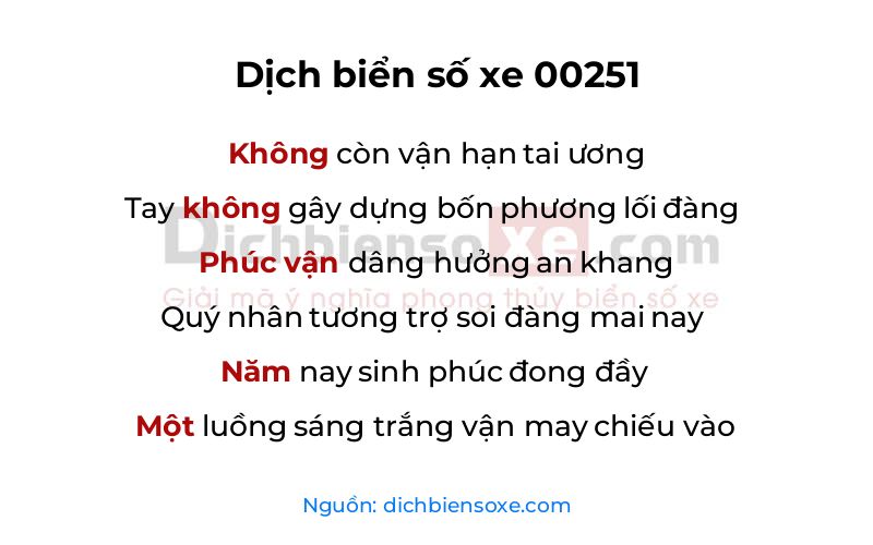 Dịch thơ biển số 00251