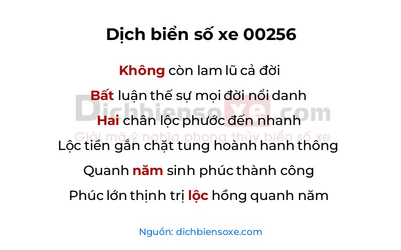 Dịch thơ biển số 00256