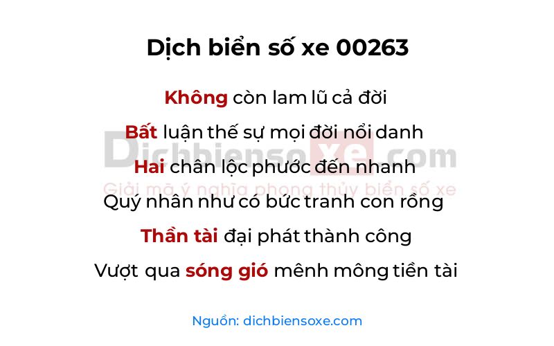 Dịch thơ biển số 00263