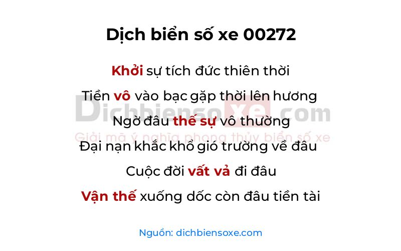 Dịch thơ biển số 00272