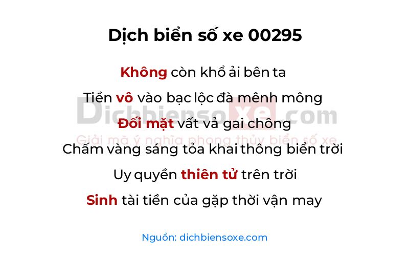 Dịch thơ biển số 00295