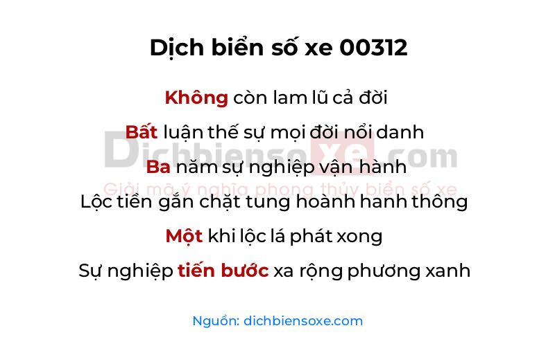 Dịch thơ biển số 00312