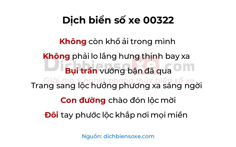 Dịch thơ biển số 00322