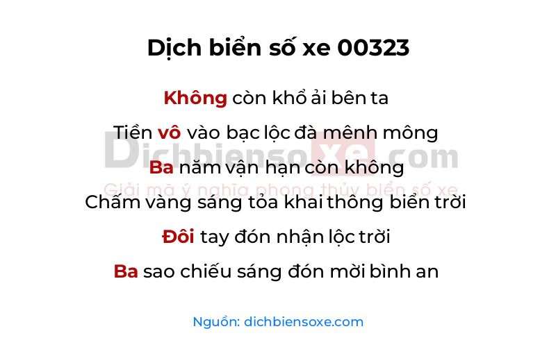 Dịch thơ biển số 00323