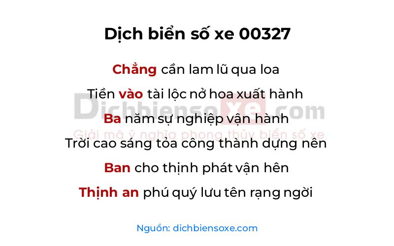 Dịch thơ biển số 00327