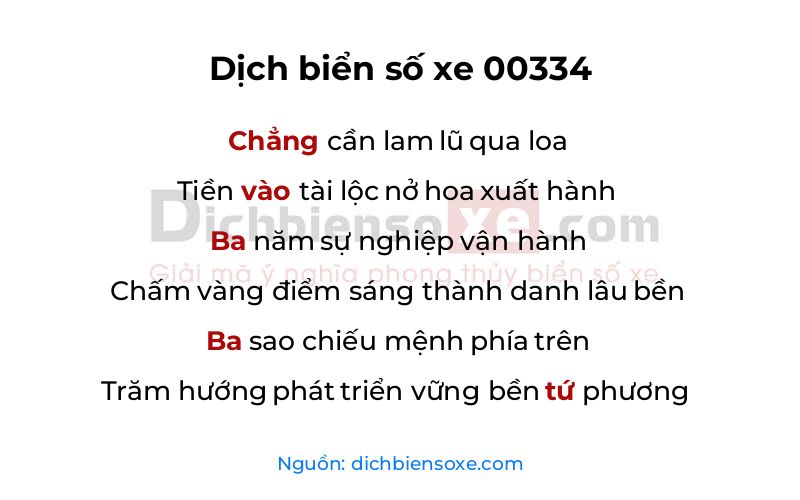 Dịch thơ biển số 00334