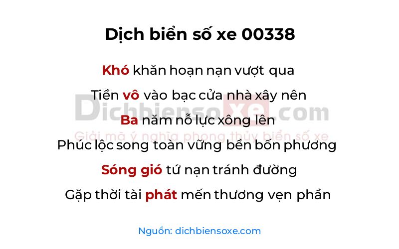 Dịch thơ biển số 00338