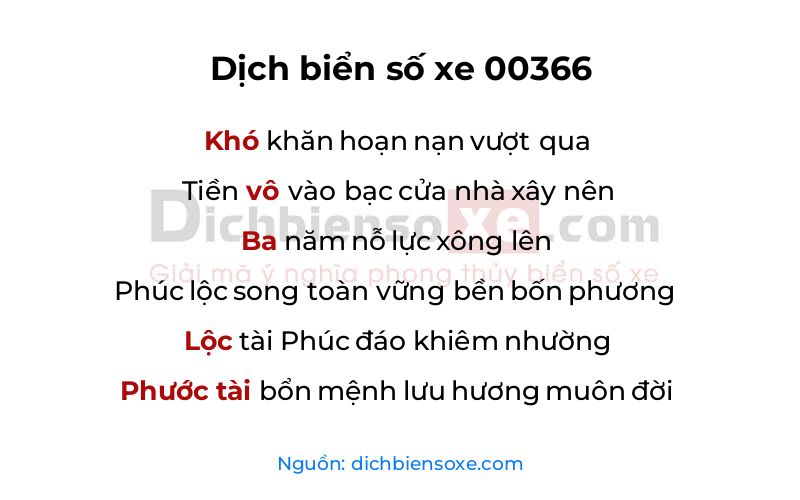 Dịch thơ biển số 00366